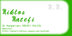 miklos matefi business card
