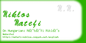 miklos matefi business card